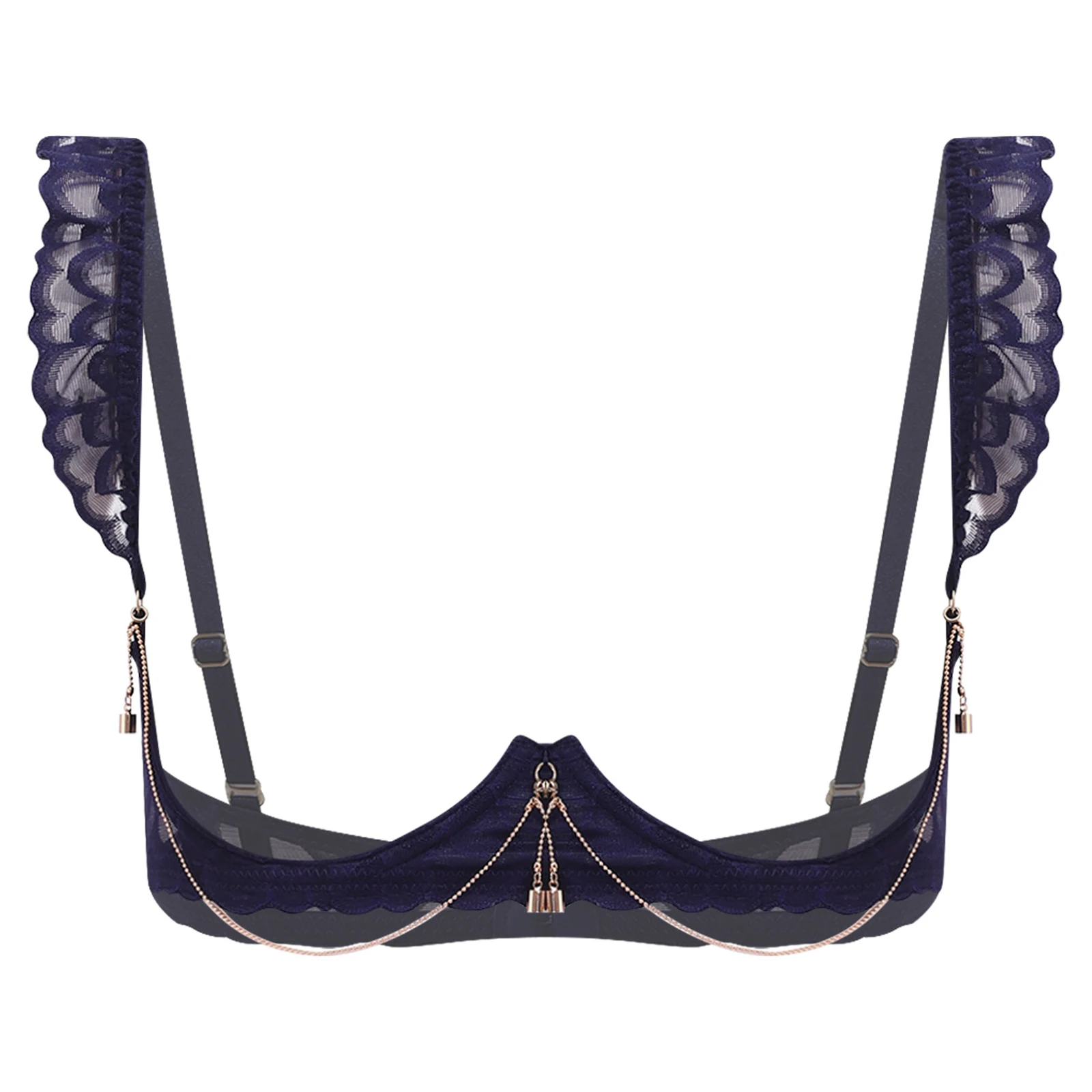 Women Hollow Out Bra Tops Lingerie Push-up Underwire Cupless with Chain Ruffled Underwear for Couples Intimate Evening Nightwear
Women Hollow Out Bra Tops Lingerie Push-up Underwire Cupless with Chain Ruffled Underwear for Couples Intimate Evening Nightwear