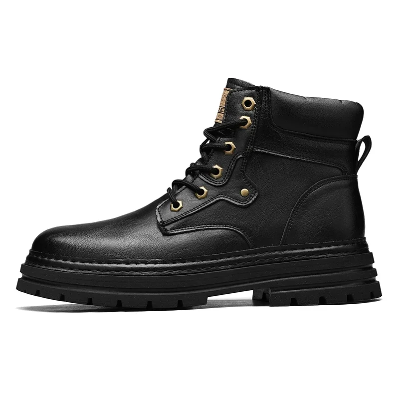 Outdoor Leather Mens Slip on Boots Platform Shoes Luxury Brand Men Winter Plush Snow Boots Fashion All-match Men Motocross Boots
Outdoor Leather Mens Slip on Boots Platform Shoes Luxury Brand Men Winter Plush Snow Boots Fashion All-match Men Motocross Boots