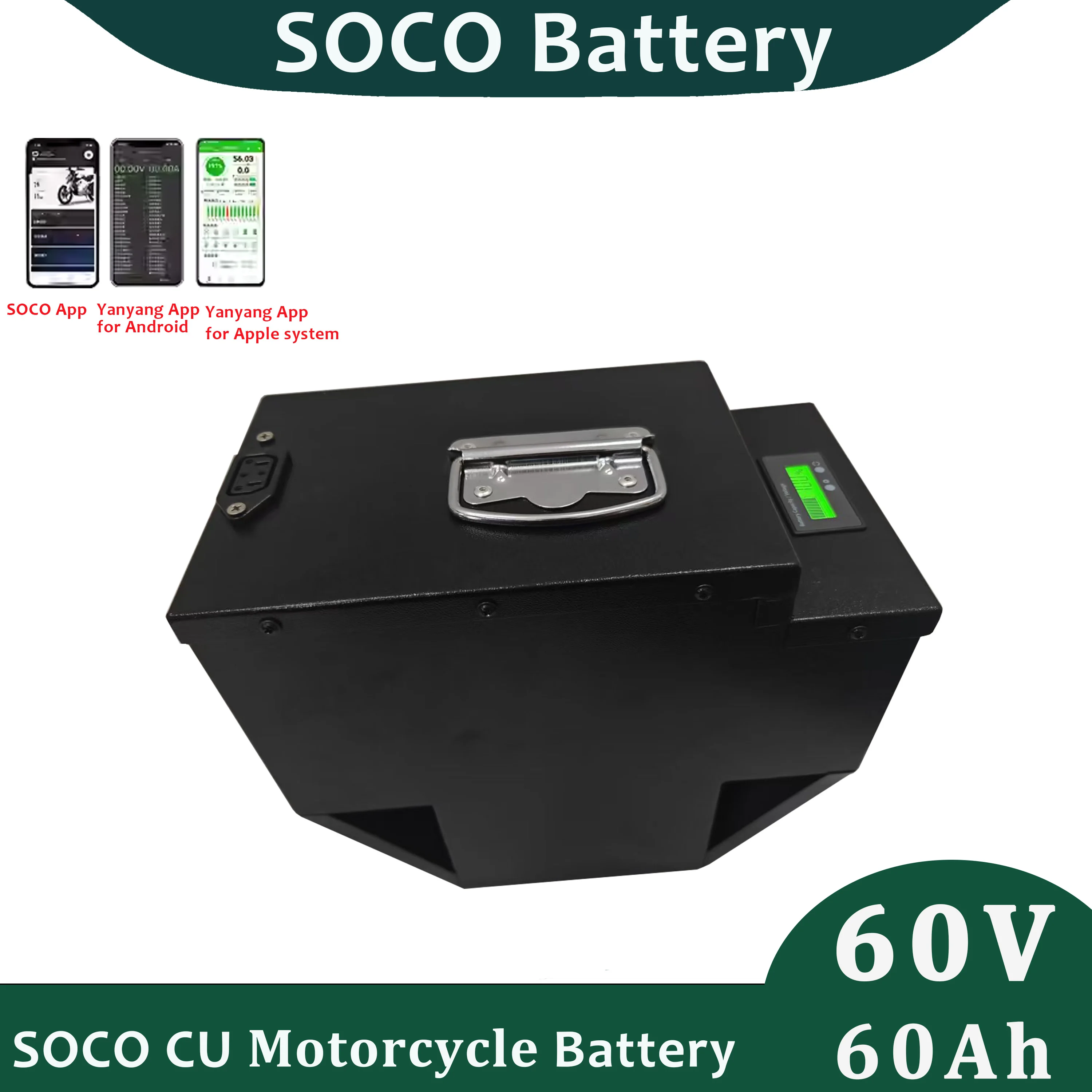 Rechargeable 60v 60Ah Lithium Ion Battery For Super SOCO CU Motorcycle With 10A Fast Charger
Rechargeable 60v 60Ah Lithium Ion Battery For Super SOCO CU Motorcycle With 10A Fast Charger