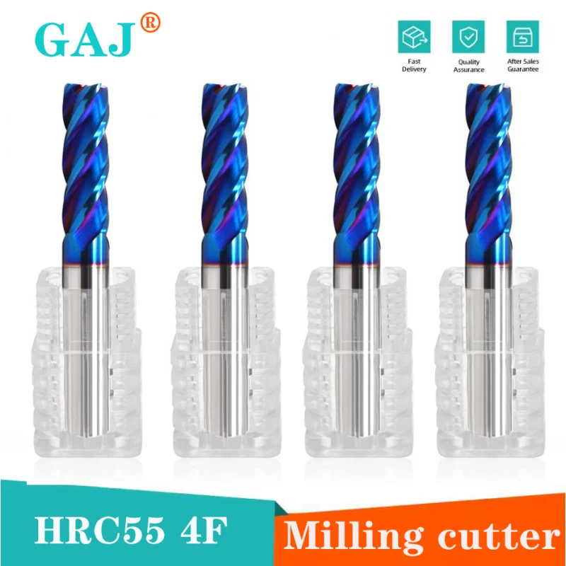 HRC65 4Flute Milling Cutter Blue Alloy Coating Tungsten Steel Tool Cnc Maching End Mill Milling Cutter Kit Milling Machine Tools
HRC65 4Flute Milling Cutter Blue Alloy Coating Tungsten Steel Tool Cnc Maching End Mill Milling Cutter Kit Milling Machine Tools