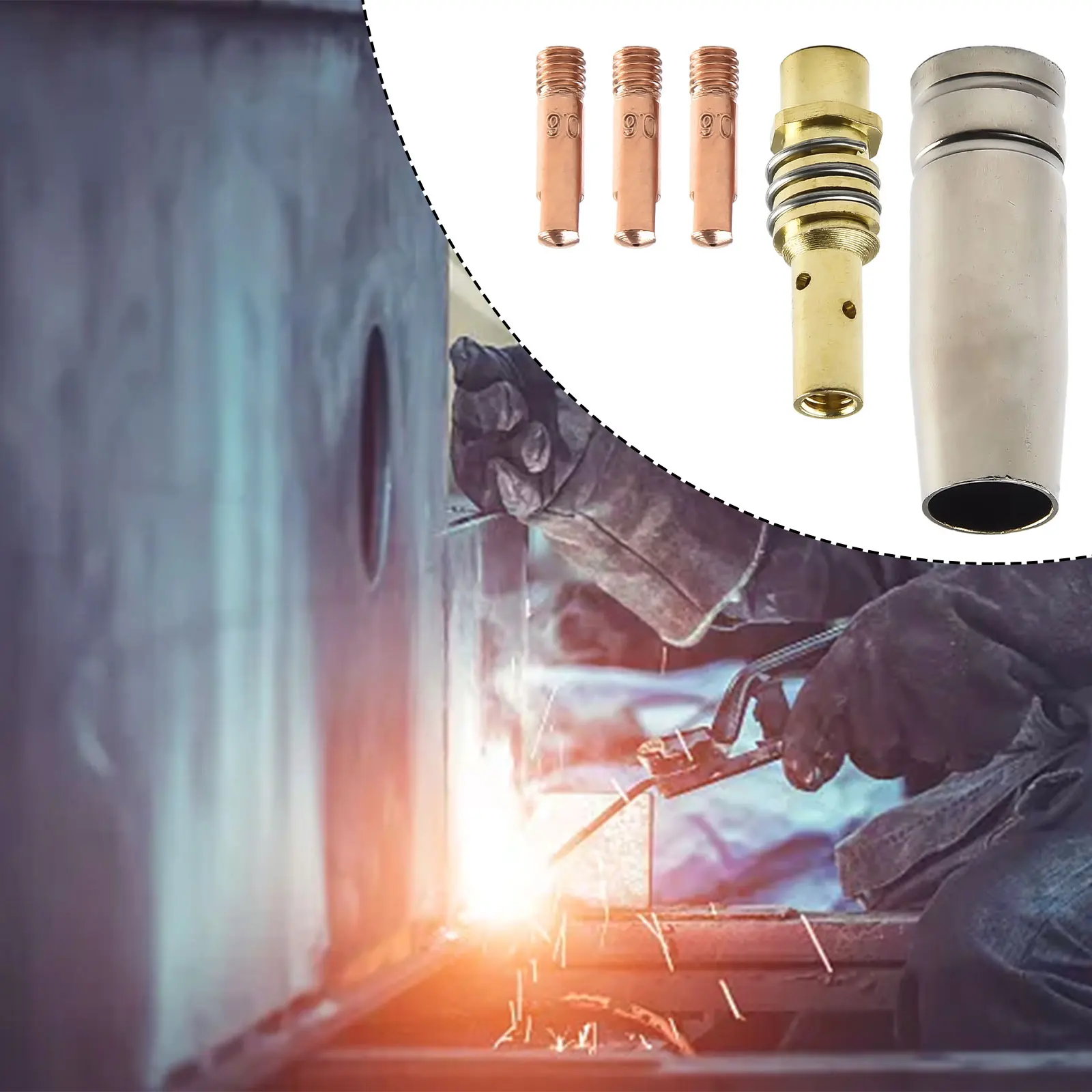 Practical Useful Welding Nozzle Consumables Kit 5pcs/set Conductive Tip Contact Tip MB15 15AK MIG Welding Tip Holder
Practical Useful Welding Nozzle Consumables Kit 5pcs/set Conductive Tip Contact Tip MB15 15AK MIG Welding Tip Holder