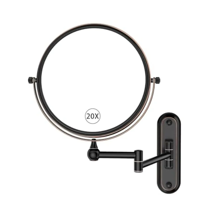 GURUN 8-Inch Wall Mount Makeup Mirror with 20X Magnification for Bathroom - 360° Rotation and Extended Arm Bronze Dual-Sided Ba
GURUN 8-Inch Wall Mount Makeup Mirror with 20X Magnification for Bathroom - 360° Rotation and Extended Arm Bronze Dual-Sided Ba
