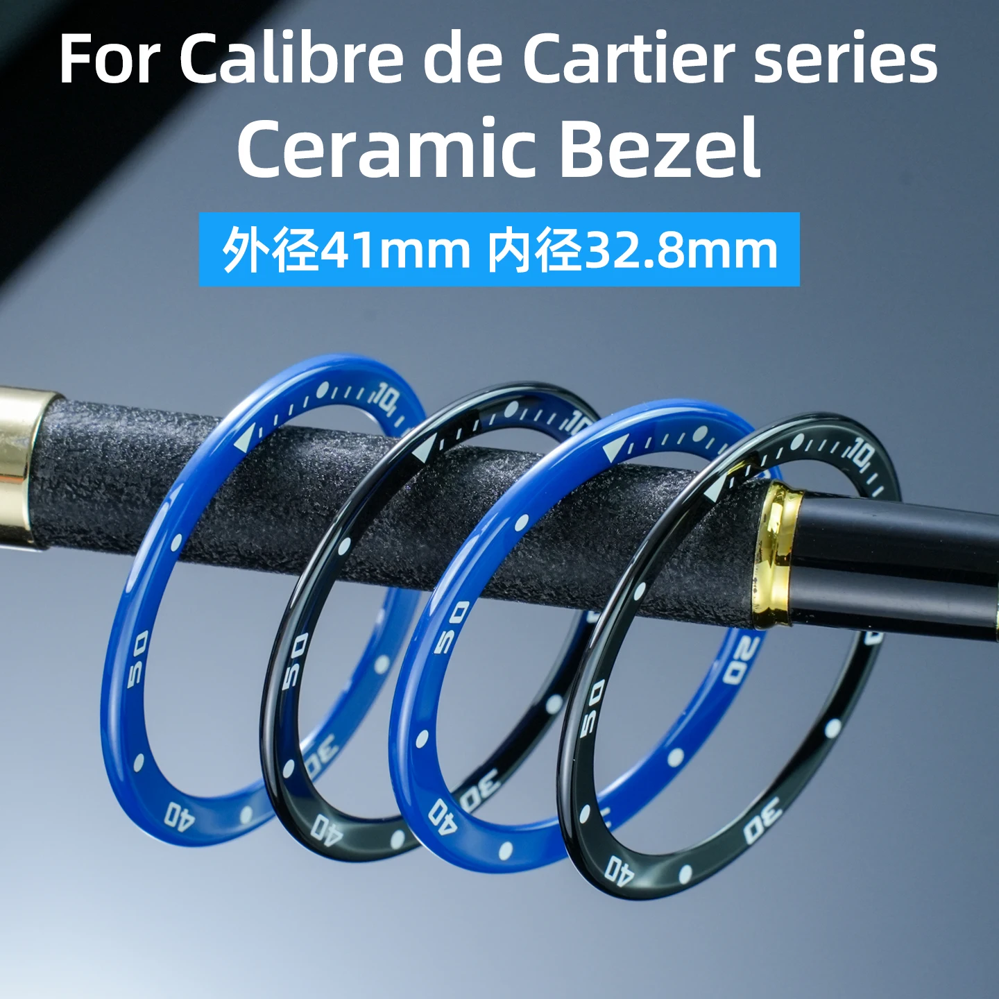 For Calibre de Cartier Watch 41mmx32.8mm Ceramic Bezel Scale Ring Blue/black Replacement Accessories Parts
For Calibre de Cartier Watch 41mmx32.8mm Ceramic Bezel Scale Ring Blue/black Replacement Accessories Parts