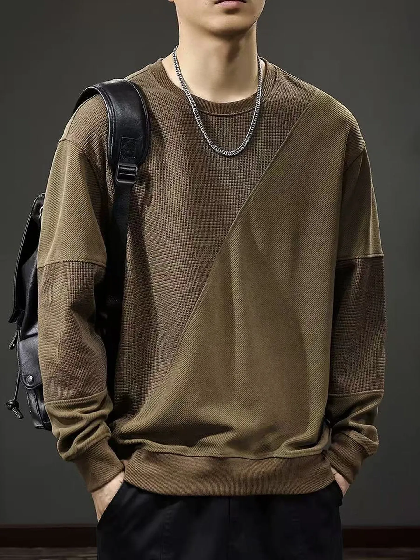 Heavyweight round Neck Sweatshirt Men's Casual Long Sleeve Fleece Lined Loose Fit Autumn Winter New Style Cotton Polyester Blend
Heavyweight round Neck Sweatshirt Men's Casual Long Sleeve Fleece Lined Loose Fit Autumn Winter New Style Cotton Polyester Blend