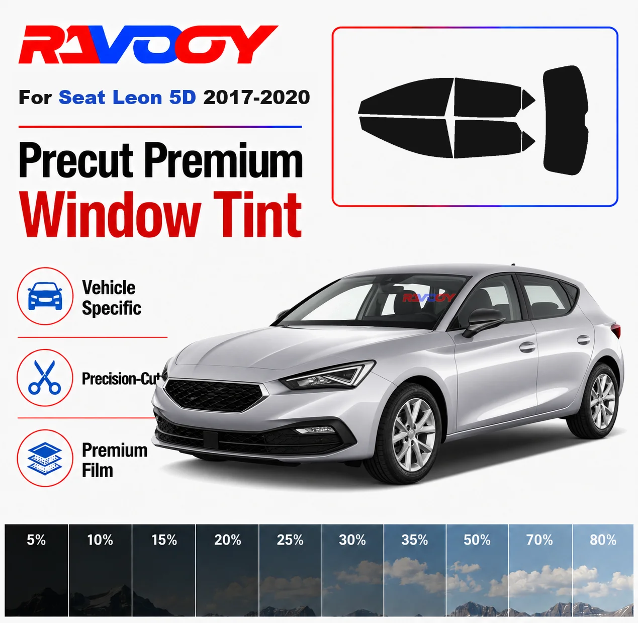 Premium Precut Window Tint Kit Front Windows Rear Windows Rear Windshield For Seat Leon 5D 2017-2020 Car Solar Nano Ceramic Film
Premium Precut Window Tint Kit Front Windows Rear Windows Rear Windshield For Seat Leon 5D 2017-2020 Car Solar Nano Ceramic Film