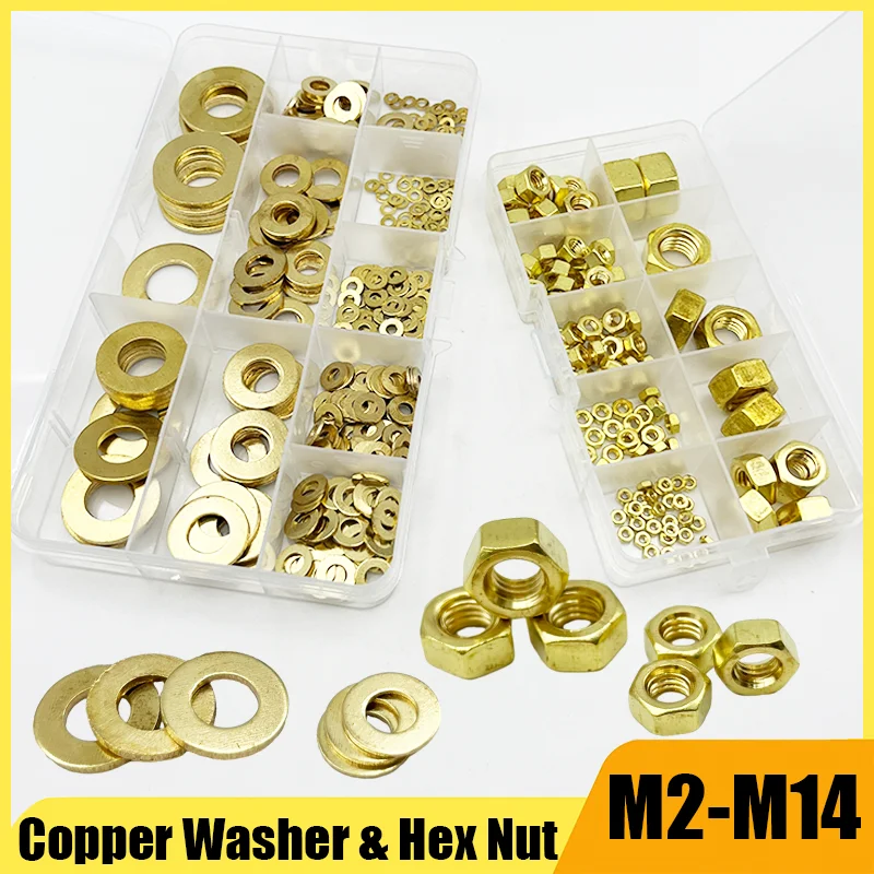 Solid Brass Copper Flat Washer and Hex Hexagon Nut Plain Seal Gasket Pad Mason for M2 M2.5 M3 M4 M5 M6 M8 M10 M12 M14 Screw Bolt
Solid Brass Copper Flat Washer and Hex Hexagon Nut Plain Seal Gasket Pad Mason for M2 M2.5 M3 M4 M5 M6 M8 M10 M12 M14 Screw Bolt