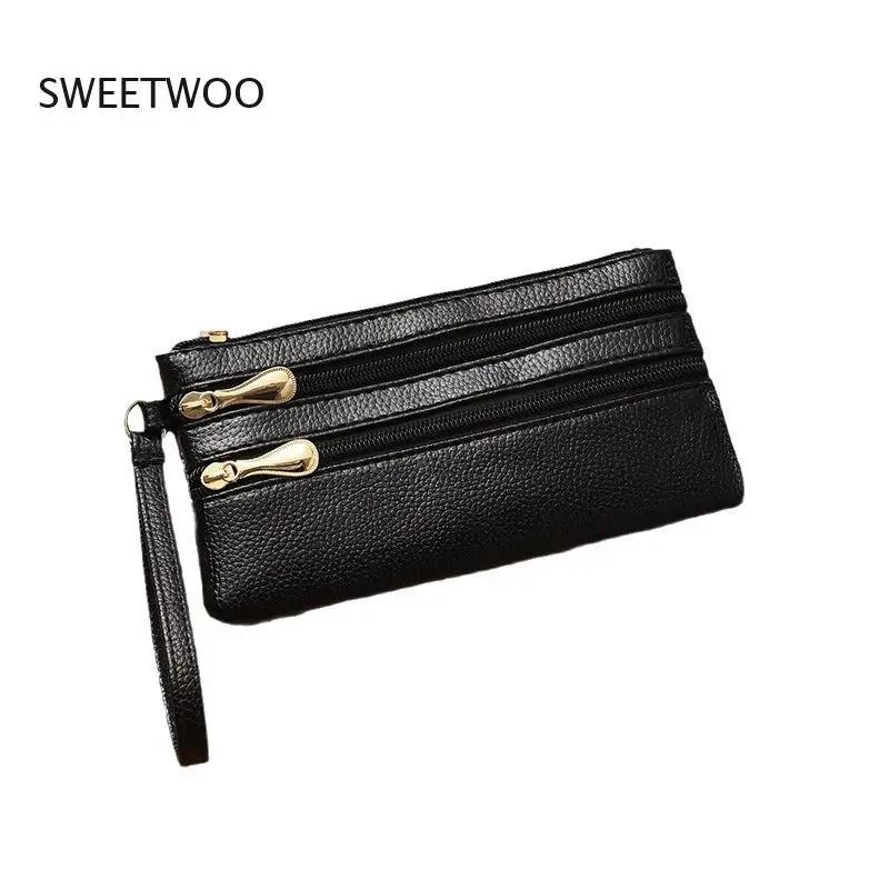 Multi-Zipper Pu Leather Wristlet Wallet, Long Card Holder with Wrist Strap
Multi-Zipper Pu Leather Wristlet Wallet, Long Card Holder with Wrist Strap