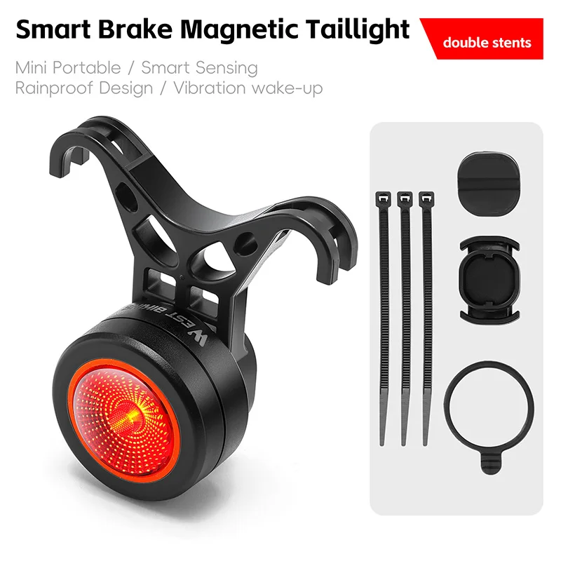 Bike Tail Light Smart Sensor 5 Modes IPX5 Waterproof LED Magnetic Rear Light for Night Riding MTB Cycling Accessories
Bike Tail Light Smart Sensor 5 Modes IPX5 Waterproof LED Magnetic Rear Light for Night Riding MTB Cycling Accessories