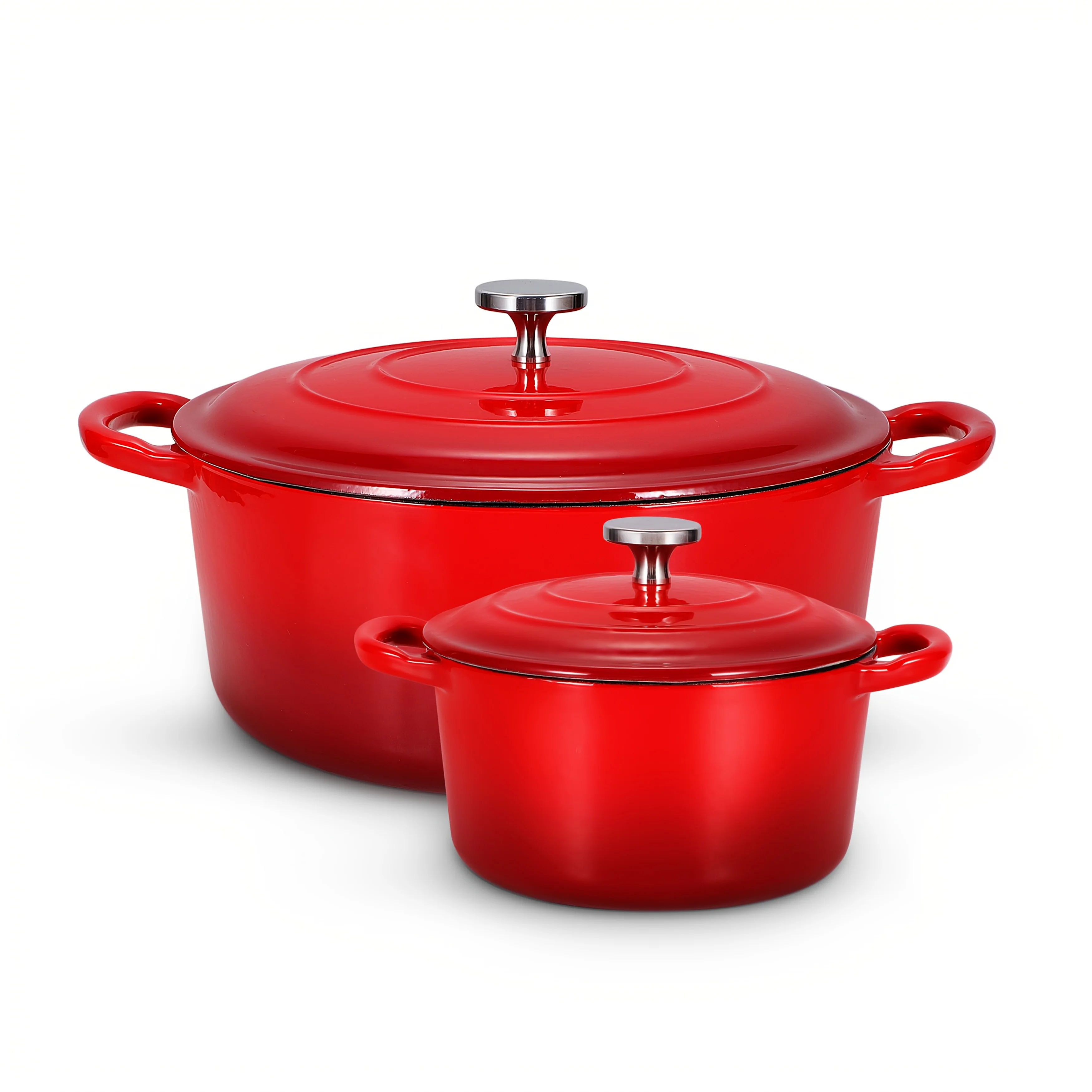 Set of 2 Dutch Ovens, 6QT And 1.5QT Enamel Cast Iron Cookware with Lids, Heavy Duty Ceramic Coated, Suitable for Gas, Red
Set of 2 Dutch Ovens, 6QT And 1.5QT Enamel Cast Iron Cookware with Lids, Heavy Duty Ceramic Coated, Suitable for Gas, Red