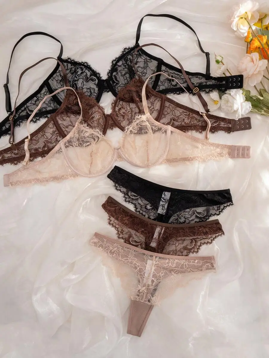 6-Piece Women’s Lace Underwire Soft Cup Bra And Panty Set
6-Piece Women’s Lace Underwire Soft Cup Bra And Panty Set