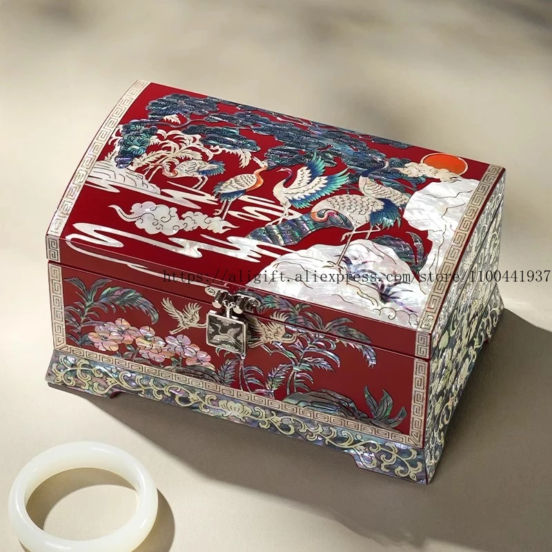 Chinese Lacquer Jewelry Box with Mother-of-Pearl Inlay Oriental Jewelry Organizer for Rings Necklaces Birthday Gift for Her
Chinese Lacquer Jewelry Box with Mother-of-Pearl Inlay Oriental Jewelry Organizer for Rings Necklaces Birthday Gift for Her