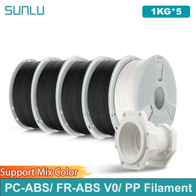 SUNLU 5Roll PC-ABS/FR-ABS V0/PP 3D Filament 1.75mm Filament for Industrial Parts&3D Printer ,0.8KG/1KG Spool
SUNLU 5Roll PC-ABS/FR-ABS V0/PP 3D Filament 1.75mm Filament for Industrial Parts&3D Printer ,0.8KG/1KG Spool
