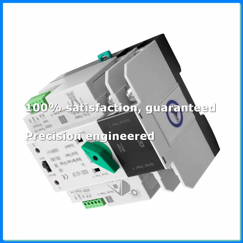 Photovoltaic Solar Power ATS Automatic Transfer Switch Din Rail 2P 63A AC220V ATS PV System Power to City Power-A23R
Photovoltaic Solar Power ATS Automatic Transfer Switch Din Rail 2P 63A AC220V ATS PV System Power to City Power-A23R