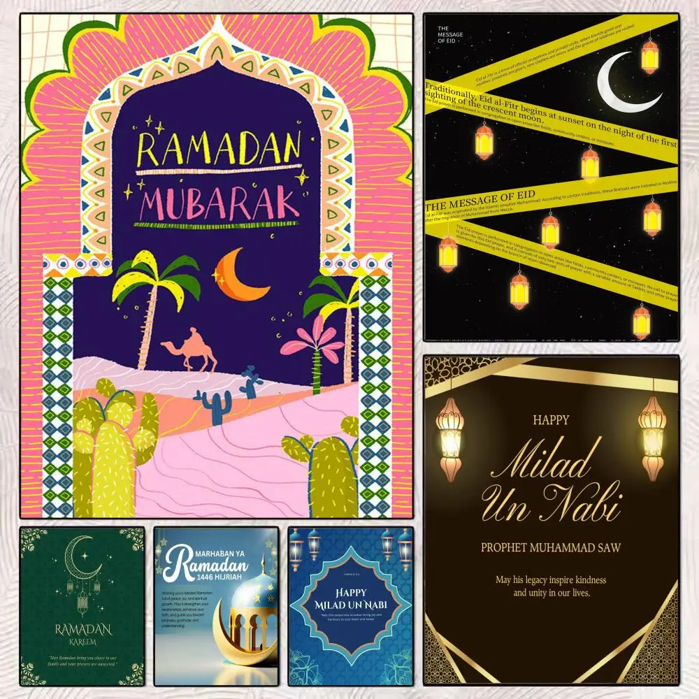 Beautiful Ramadan Blessings Poster HD Art Mural Wallart Waterproof Vintage Print Decor for Home Decoration DIY Durable
Beautiful Ramadan Blessings Poster HD Art Mural Wallart Waterproof Vintage Print Decor for Home Decoration DIY Durable