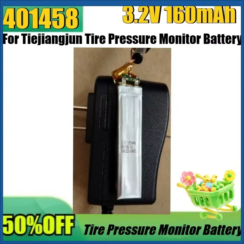 New 3.2V 160mAh High Quality Battery for Tiejiangjun Tire Pressure Monitor Battery 3.2V 401458 2line
New 3.2V 160mAh High Quality Battery for Tiejiangjun Tire Pressure Monitor Battery 3.2V 401458 2line