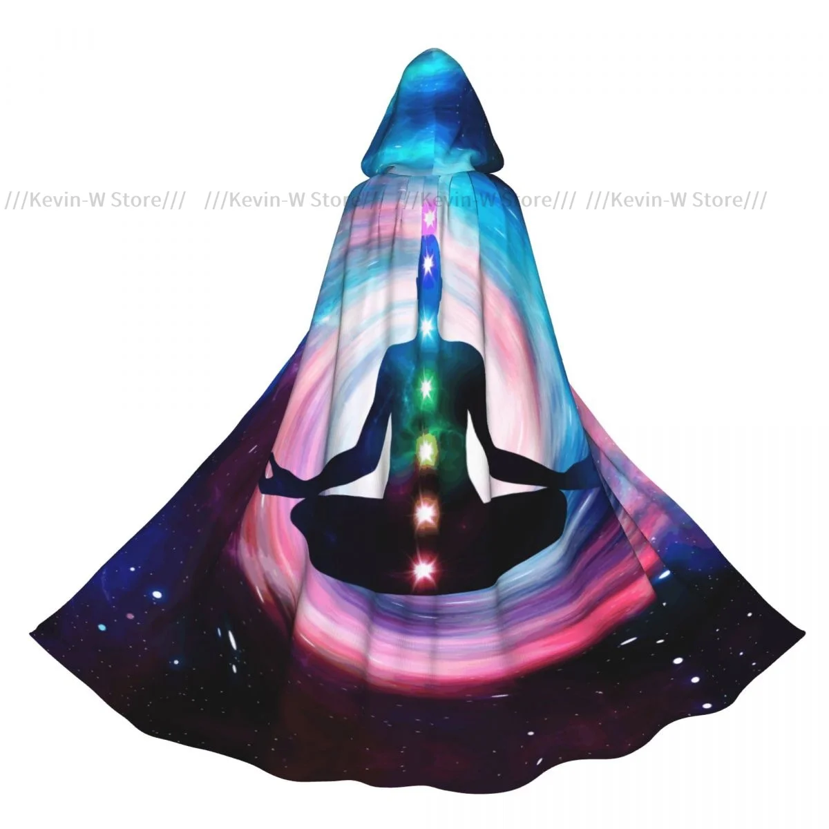 Meditation On Space With Glowing Chakras Hooded Cloak Polyester Unisex Witch Cape Costume Accessory
Meditation On Space With Glowing Chakras Hooded Cloak Polyester Unisex Witch Cape Costume Accessory