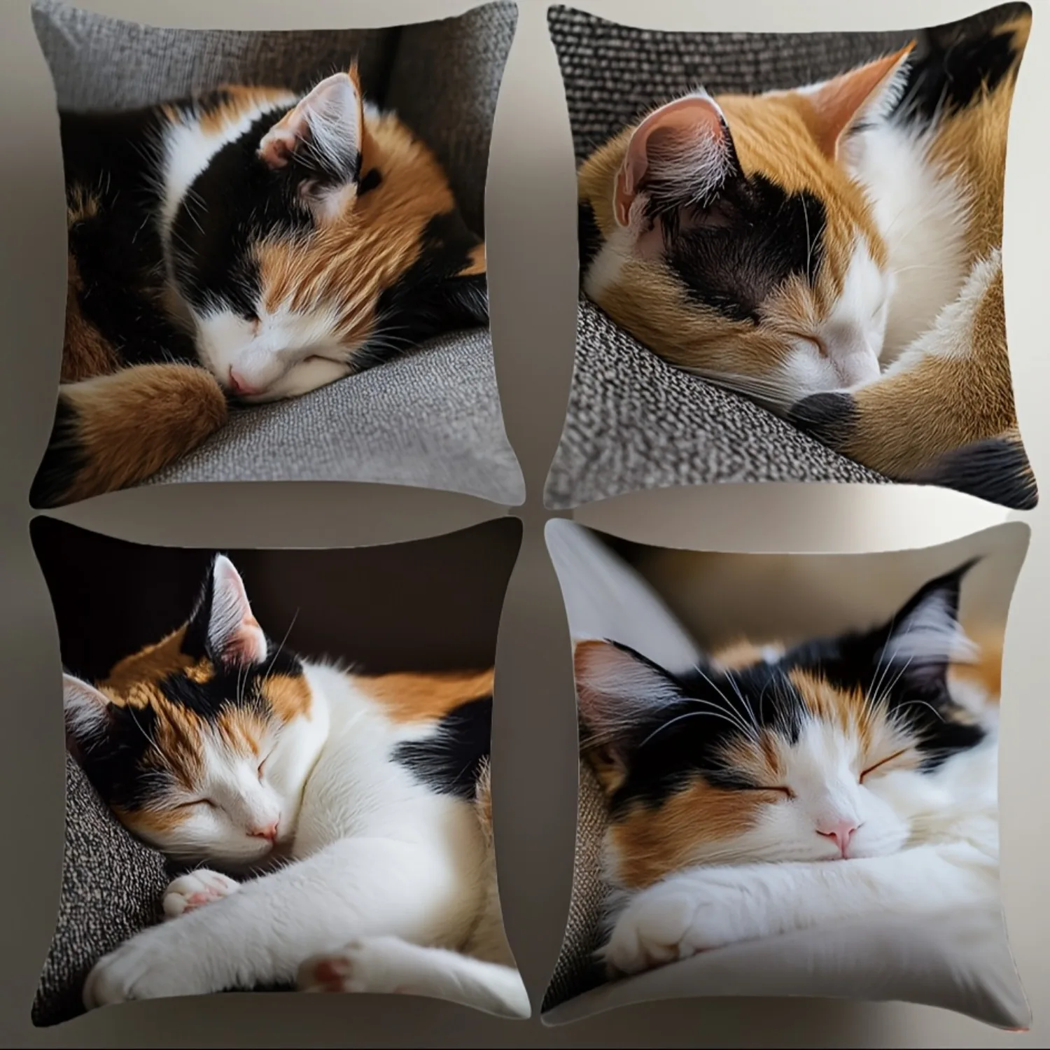 4pcs Cute sleeping cat pattern double-sided Printed pillow cover Short plush Suitable room bedrooms sofas throw cushion cover
4pcs Cute sleeping cat pattern double-sided Printed pillow cover Short plush Suitable room bedrooms sofas throw cushion cover