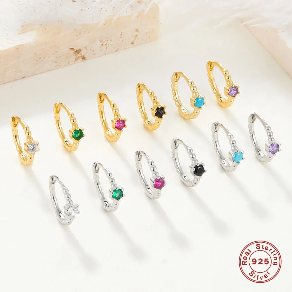 A pair of S925 silver fashion hoops hypoallergenic jewelry with color CZ trendy elegant gift for daily wearring party
A pair of S925 silver fashion hoops hypoallergenic jewelry with color CZ trendy elegant gift for daily wearring party