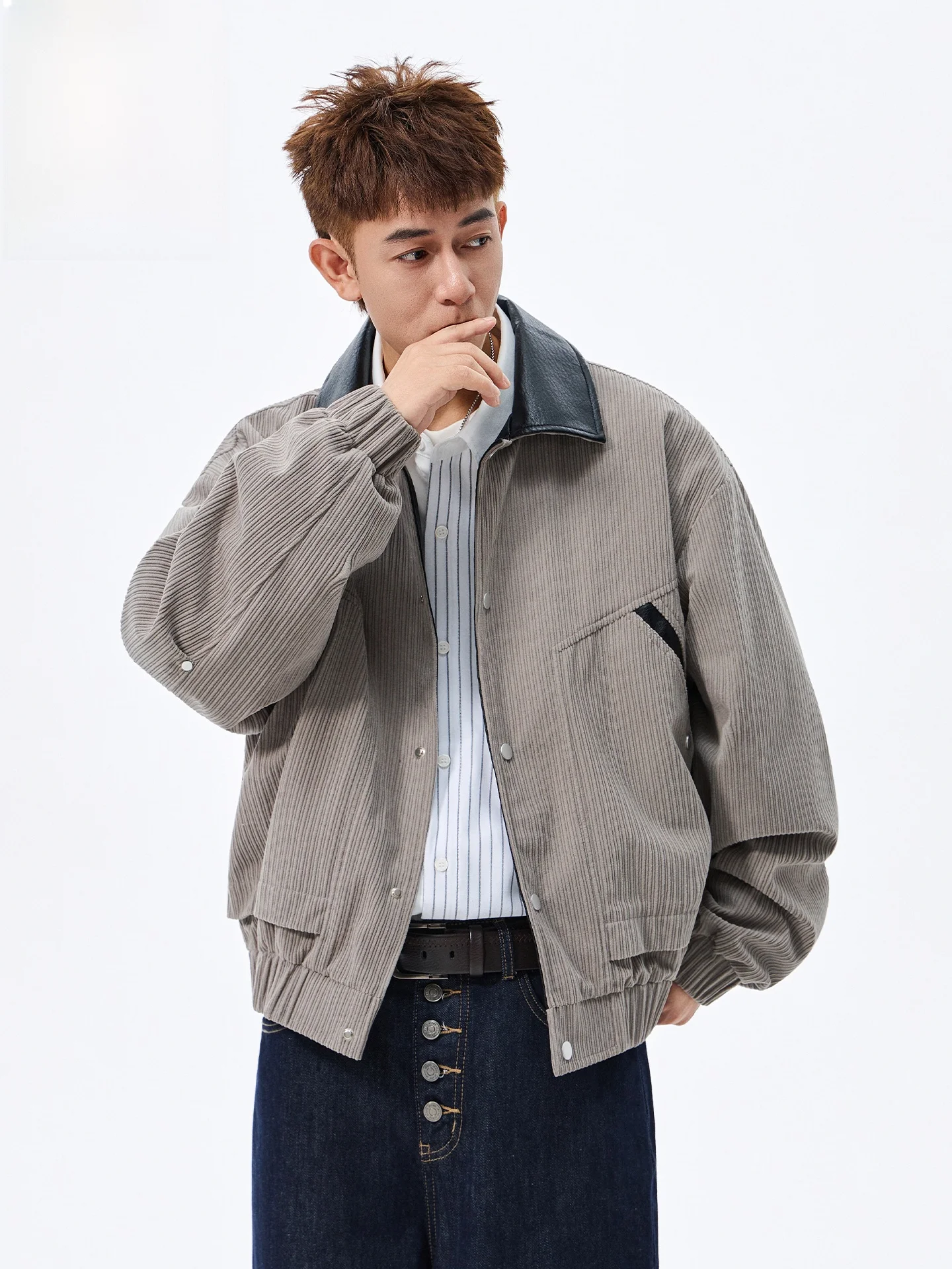 Wassup Tenet Men's Leather Jaet Collar Loose Fit American Sle Autumn New Faion High Sensation Outerwear
Wassup Tenet Men's Leather Jaet Collar Loose Fit American Sle Autumn New Faion High Sensation Outerwear