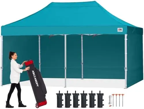 Easy Pop Up Canopy Tent with Sidewalls 10X20 Commercial -Series,Turquoise
Easy Pop Up Canopy Tent with Sidewalls 10X20 Commercial -Series,Turquoise