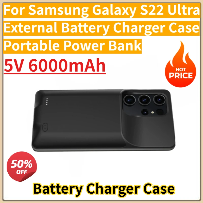 New Replacement Battery Charger Case 5V 6000mAh for Samsung Galaxy S22 Ultra External Battery Charger Case Portable Power Bank
New Replacement Battery Charger Case 5V 6000mAh for Samsung Galaxy S22 Ultra External Battery Charger Case Portable Power Bank