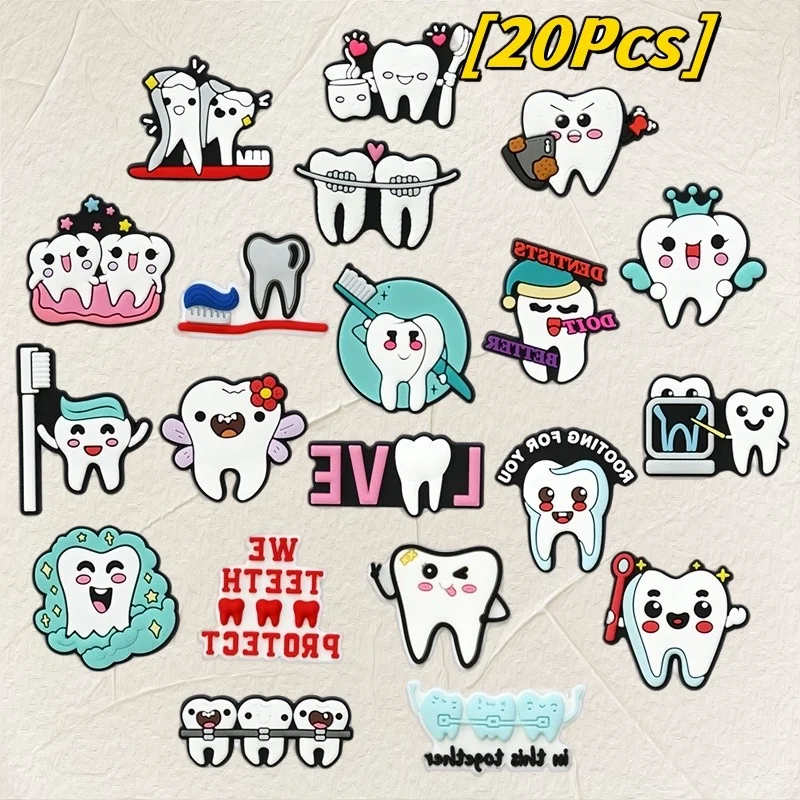 20Pcs Teeth toothbrush love dentist for you rooting teeth protection PVC shoe ornament clog pin
20Pcs Teeth toothbrush love dentist for you rooting teeth protection PVC shoe ornament clog pin