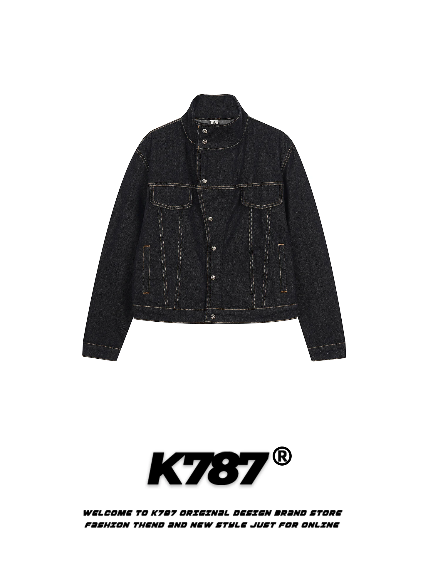 K787 American Retro Patchwork Line Slant Lapel Denim Jacket Loose Fit Unisex Street Style Couple's Jacket Trendy Youthwear
K787 American Retro Patchwork Line Slant Lapel Denim Jacket Loose Fit Unisex Street Style Couple's Jacket Trendy Youthwear