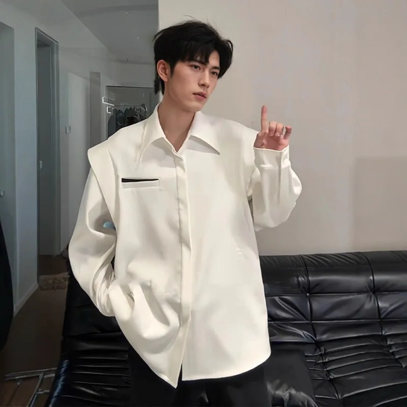 Two White Padded Shoulder Shirts with A Niche Design Sense High-end and Fashionable Korean-style Long-sleeved Shirt for Men 2026
Two White Padded Shoulder Shirts with A Niche Design Sense High-end and Fashionable Korean-style Long-sleeved Shirt for Men 2026