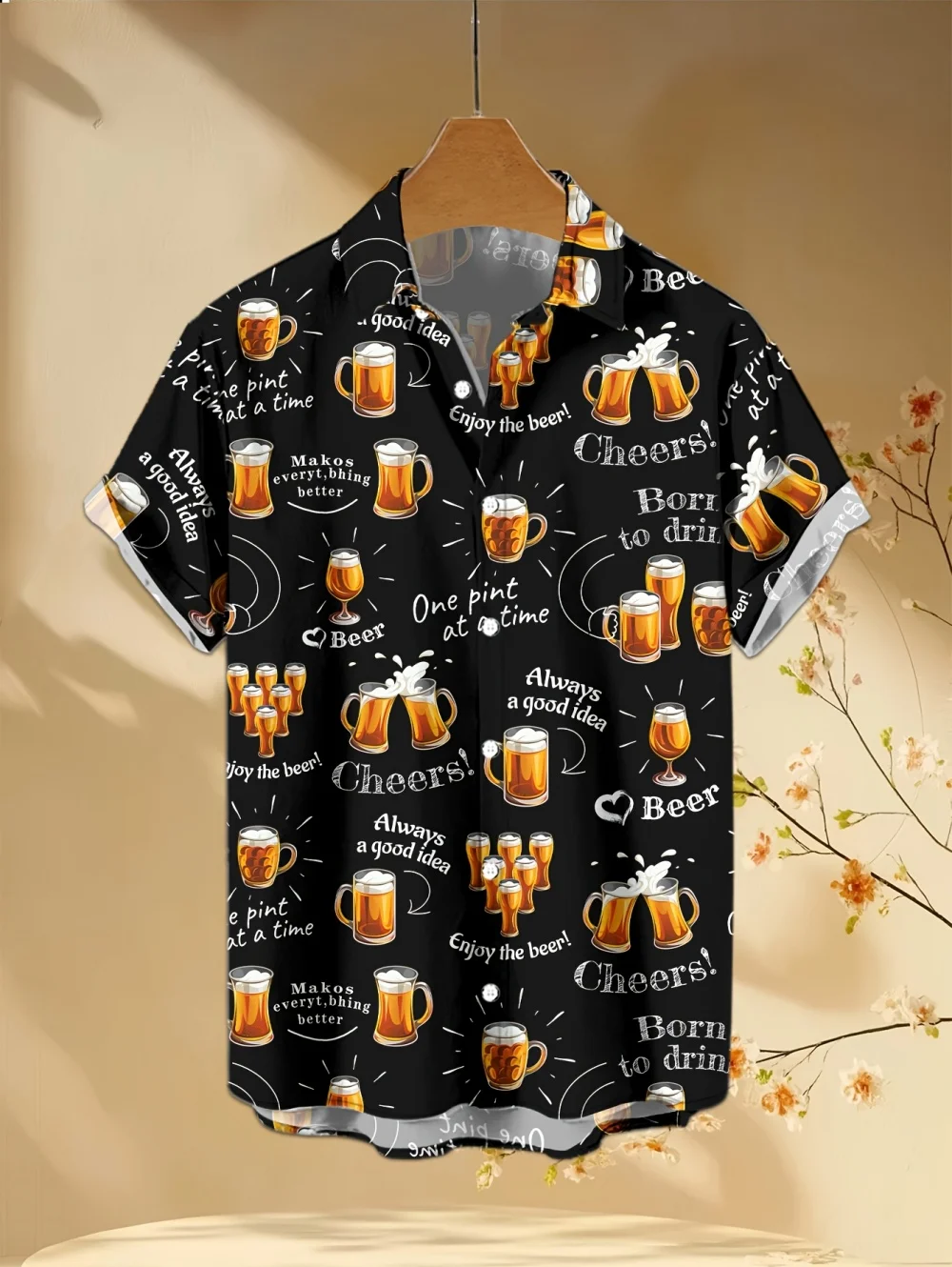 Funny Men's Hawaiian Shirt 3D Beer Themed Short Sleeve Lapel Shirts Summer Casual Tops Loose Shirts Holiday Wear Men Clothing
Funny Men's Hawaiian Shirt 3D Beer Themed Short Sleeve Lapel Shirts Summer Casual Tops Loose Shirts Holiday Wear Men Clothing