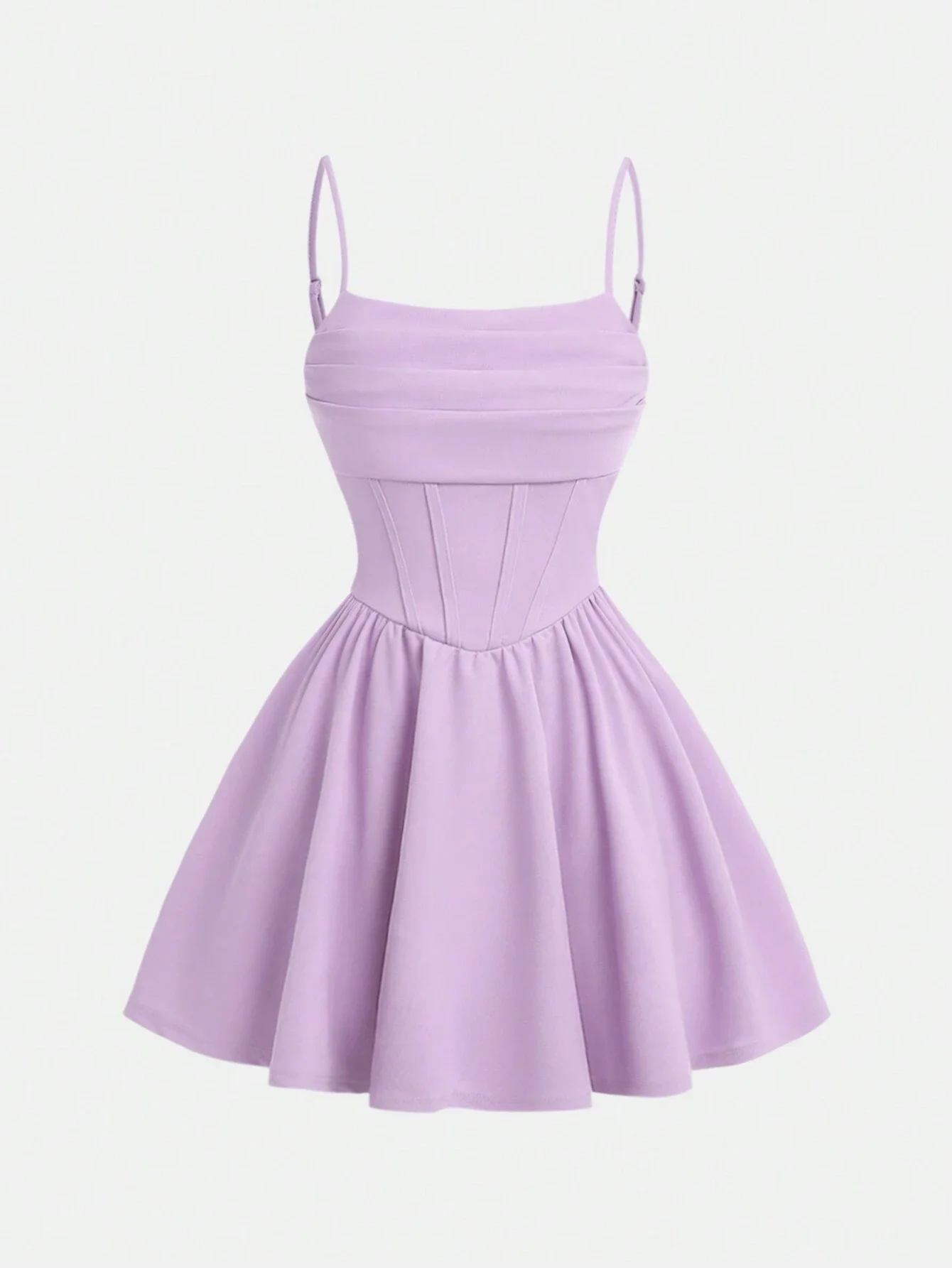 Lavender Solid Front Gathered Waist Cami Dress A-Line Mini
Lavender Solid Front Gathered Waist Cami Dress A-Line Mini