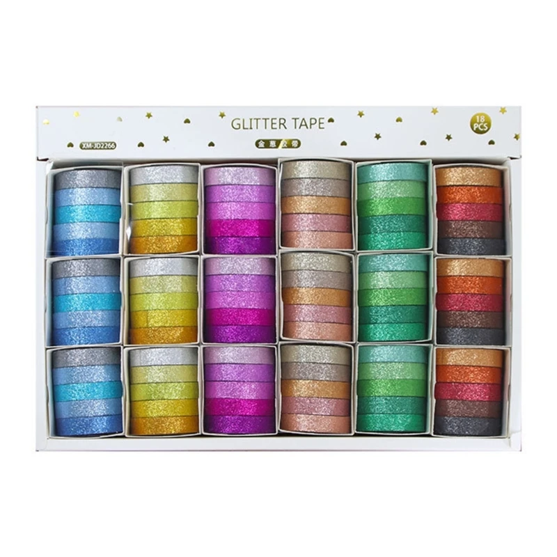 18 Box Creative Washis Tape Decorative Tape Glittering Crafting Tape Craft Supplies for Journals Scrapbooking Wrapping 601D
18 Box Creative Washis Tape Decorative Tape Glittering Crafting Tape Craft Supplies for Journals Scrapbooking Wrapping 601D