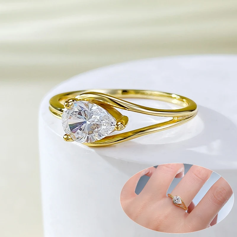 Apaison 5*7 mm Water Drop Sparkling High Carbon Diamond Rings For Women Fine Jewelry Gold Plated Ring Bridal Wedding Gift
Apaison 5*7 mm Water Drop Sparkling High Carbon Diamond Rings For Women Fine Jewelry Gold Plated Ring Bridal Wedding Gift