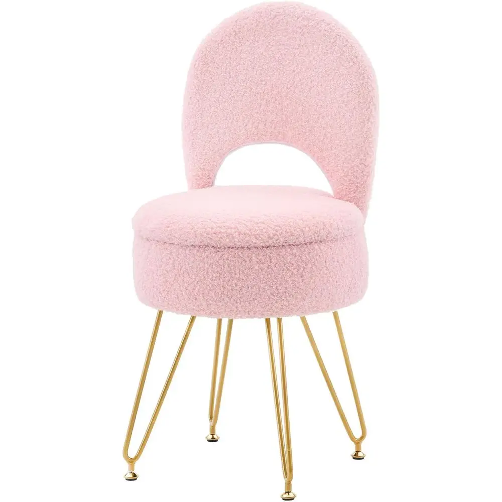 Storage Ottoman Vanity Stool Chair with olding Back Teddy Velvet Makeup Chair Multiunctional Upholstered ootstool,4 Metal Legs w
Storage Ottoman Vanity Stool Chair with olding Back Teddy Velvet Makeup Chair Multiunctional Upholstered ootstool,4 Metal Legs w