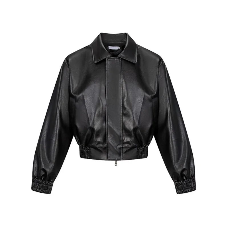 Men Faux Leather Coats PU Solid Jacket Turn Down Collar Long Sleeve Zipper Slight Strech Loose Fit Casual Streetwear 2026 Spring
Men Faux Leather Coats PU Solid Jacket Turn Down Collar Long Sleeve Zipper Slight Strech Loose Fit Casual Streetwear 2026 Spring