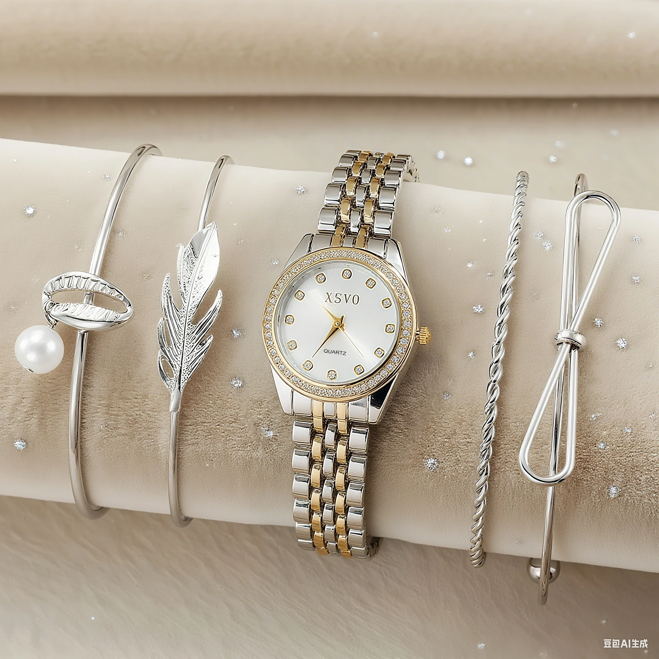 Light luxury simple fashion Diamond round dial point diamond diamond scale alloy steel band women's quartz watch jewelry set of
Light luxury simple fashion Diamond round dial point diamond diamond scale alloy steel band women's quartz watch jewelry set of