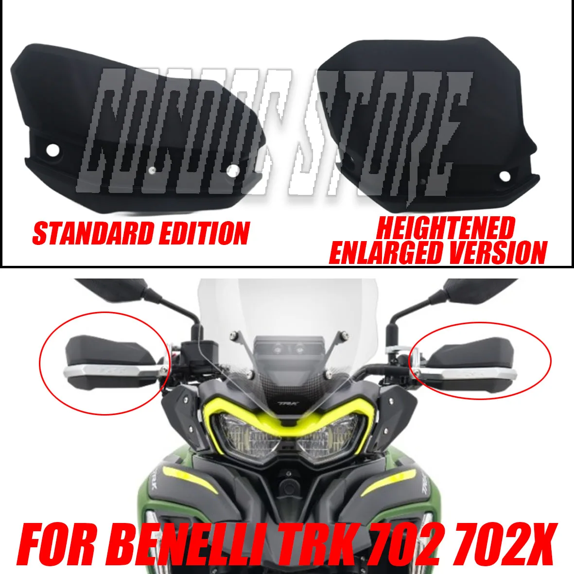 Motorcycle Handguards Newly Modified Heightened and Widened Handguards Suitable for Benelli TRK 702 and 702X
Motorcycle Handguards Newly Modified Heightened and Widened Handguards Suitable for Benelli TRK 702 and 702X