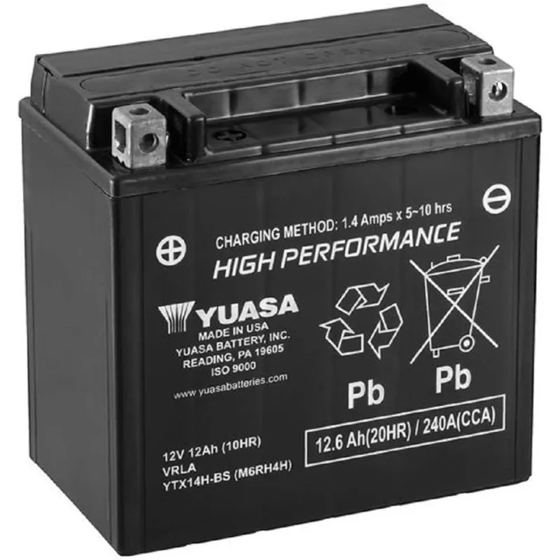 Yuasa YUAM6RH4H YTX14H-BS Maintenance Free H Series AGM Battery with Acid pack
Yuasa YUAM6RH4H YTX14H-BS Maintenance Free H Series AGM Battery with Acid pack