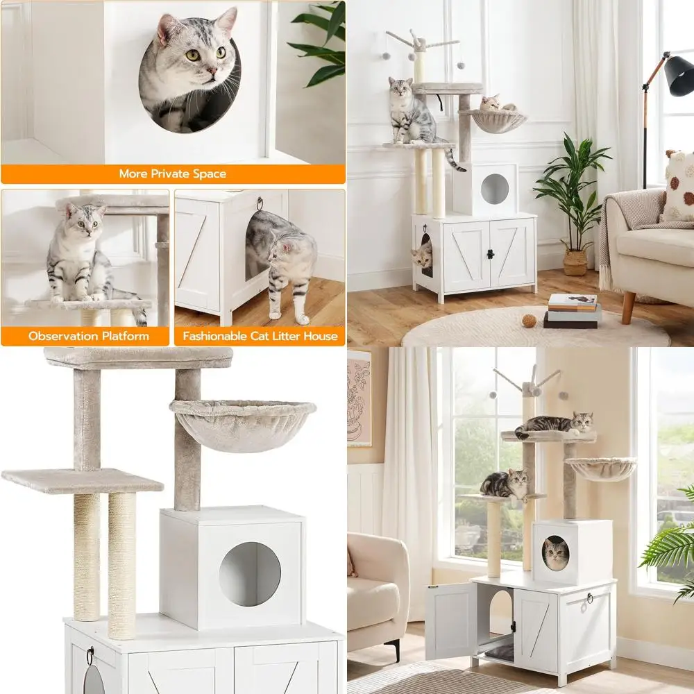 Вежа для кошачьего дерева HOOBRO с корпусом для туалета для помещения, деревянная кондоминированная для кошек с когтеточками, мебель для туалета, скрытая,
Вежа для кошачьего дерева HOOBRO с корпусом для туалета для помещения, деревянная кондоминированная для кошек с когтеточками, мебель для туалета, скрытая,