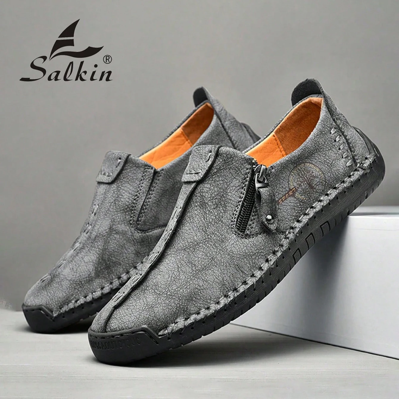 Handmade Men's Slip On Loafers Soft Leather Shoes Preppy Breathable Driving Shoes Non Slip Daily Casual Grey Outdoor Sneakers
Handmade Men's Slip On Loafers Soft Leather Shoes Preppy Breathable Driving Shoes Non Slip Daily Casual Grey Outdoor Sneakers