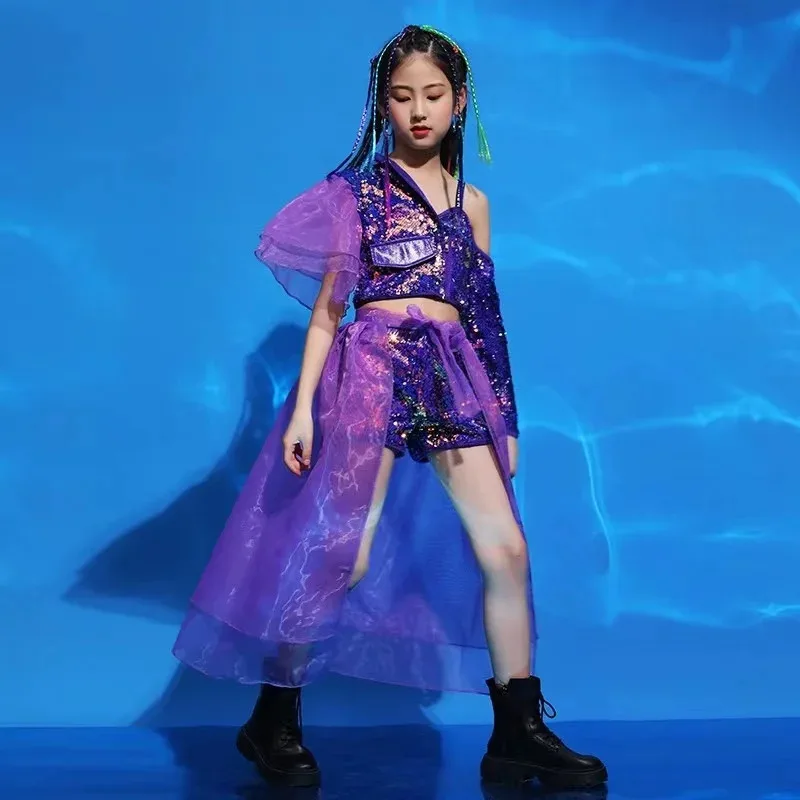 Fashion Girls' Walking Show Fashion Dress Model Photography Purple Suit Children's Jazz Dance Girl Dance Performance Dress
Fashion Girls' Walking Show Fashion Dress Model Photography Purple Suit Children's Jazz Dance Girl Dance Performance Dress