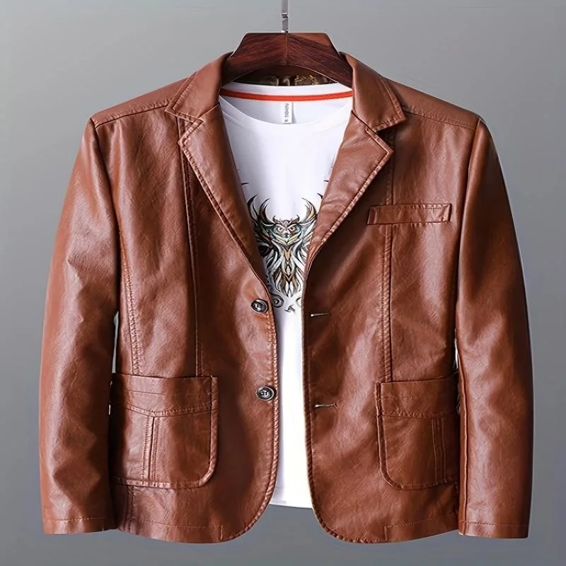 Casual Business PU Leather Jacket Men's Fashion Spring Season Five Sleeve Long Other Material Composition Non-deformable
Casual Business PU Leather Jacket Men's Fashion Spring Season Five Sleeve Long Other Material Composition Non-deformable