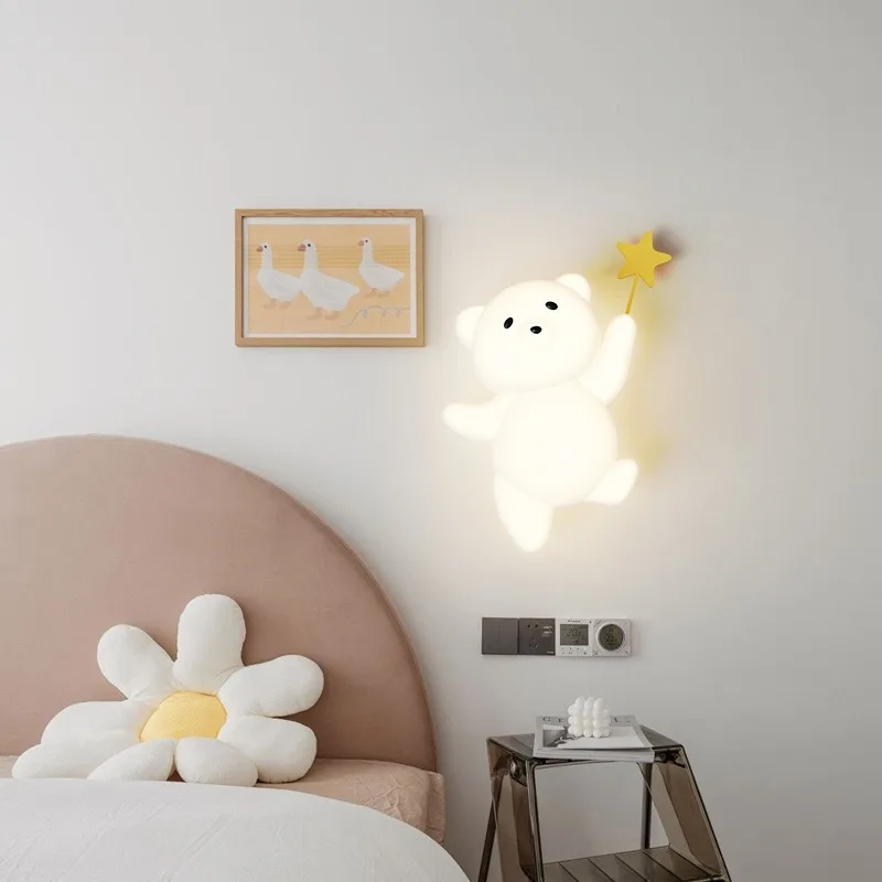 Modern Designer Cute Wall Lamp Cream Style Wind Children's Room Cartoon Study Bedroom Decor Rabbit Bear Lampshade LED Bed Light
Modern Designer Cute Wall Lamp Cream Style Wind Children's Room Cartoon Study Bedroom Decor Rabbit Bear Lampshade LED Bed Light