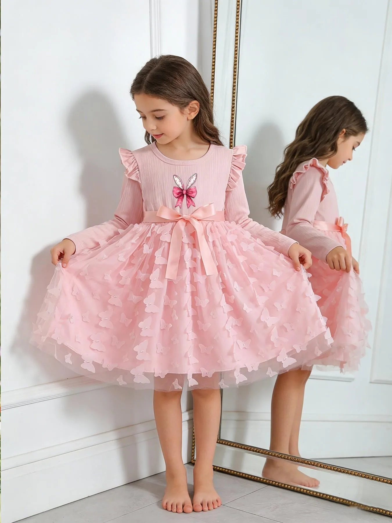 Kids Girls Butterfly Printed Ruffle Long Sleeve Tulle Tutu Dress Princess Birthday Party Formal Occasion Dress
Kids Girls Butterfly Printed Ruffle Long Sleeve Tulle Tutu Dress Princess Birthday Party Formal Occasion Dress