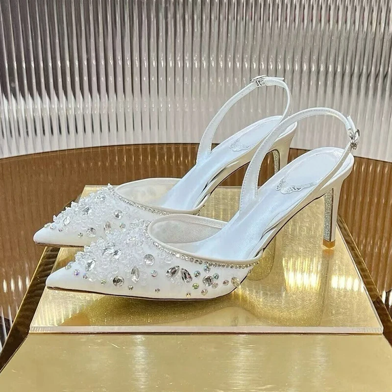 New Women's Pointed Toe Mesh Closed Toe Sandals Rhinestone Decor Thin High Heels Sandalias Summer Party Dress Shoes Pumps
New Women's Pointed Toe Mesh Closed Toe Sandals Rhinestone Decor Thin High Heels Sandalias Summer Party Dress Shoes Pumps