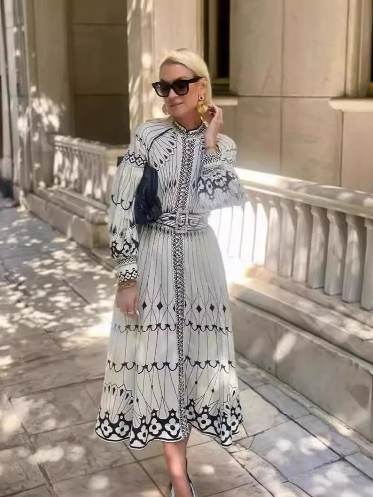 Casual Loose Linen Lantern Sleeve Belted Dress Vintage Style Printed Loose Waist Design Long Sleeve Fairy Skirt Single Button...
Casual Loose Linen Lantern Sleeve Belted Dress Vintage Style Printed Loose Waist Design Long Sleeve Fairy Skirt Single Button...