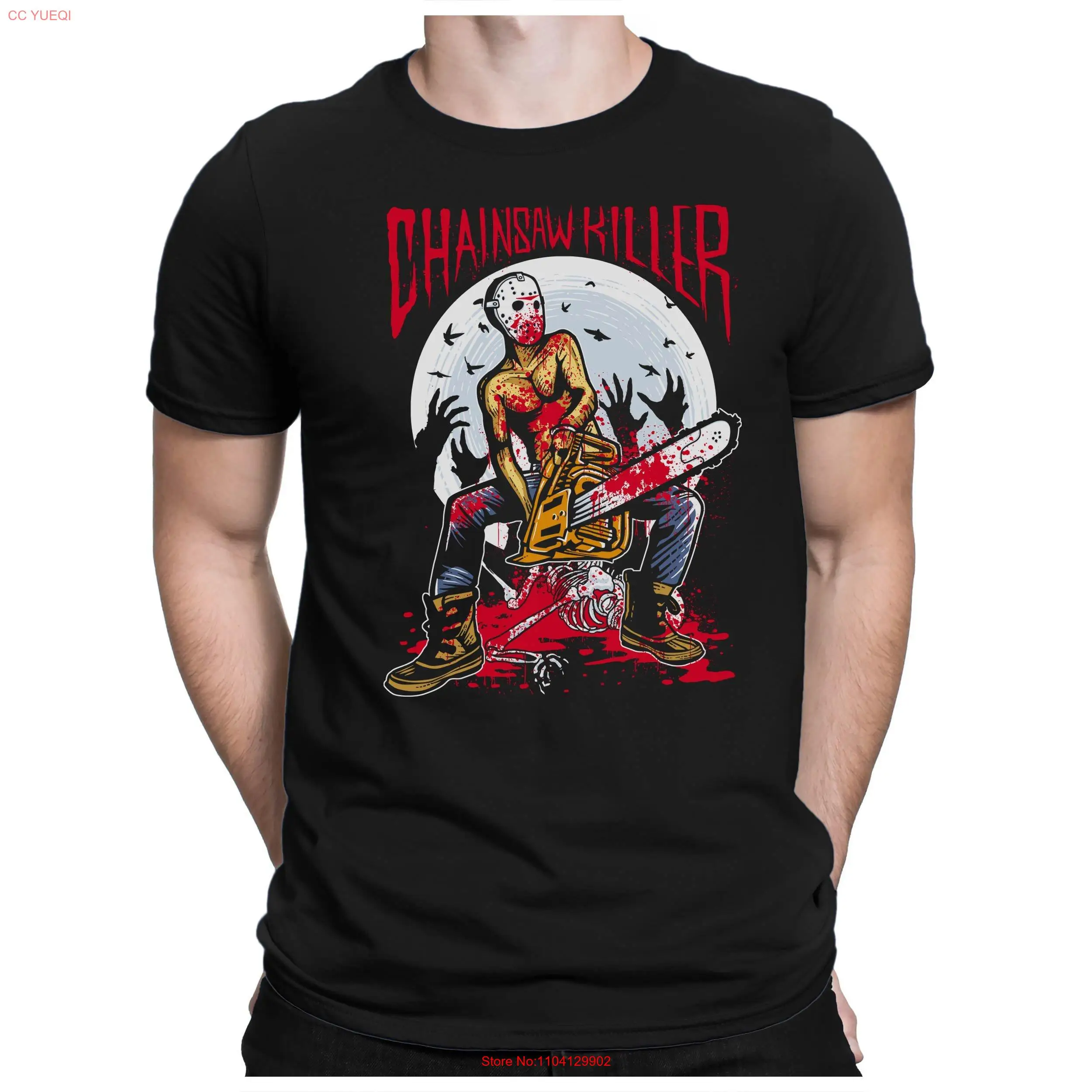 Chainsaw Killer Halloween Men's Fun T Shirt Small to 4XL PAPAYANA long or short sleeves
Chainsaw Killer Halloween Men's Fun T Shirt Small to 4XL PAPAYANA long or short sleeves