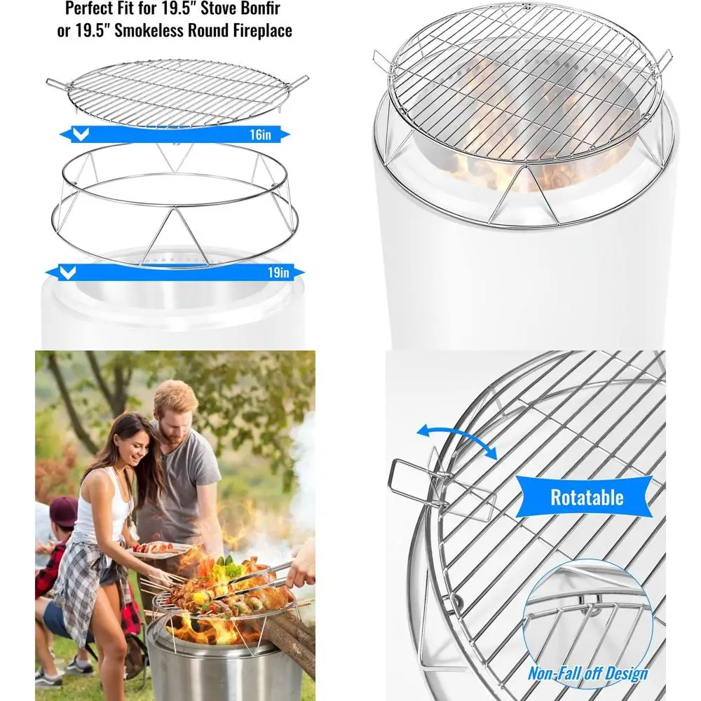Подставка для костра и гриля из нержавеющей стали с решеткой для приготовления пищи на открытом воздухе для барбекю, пикника и костра 19,5
Подставка для костра и гриля из нержавеющей стали с решеткой для приготовления пищи на открытом воздухе для барбекю, пикника и костра 19,5