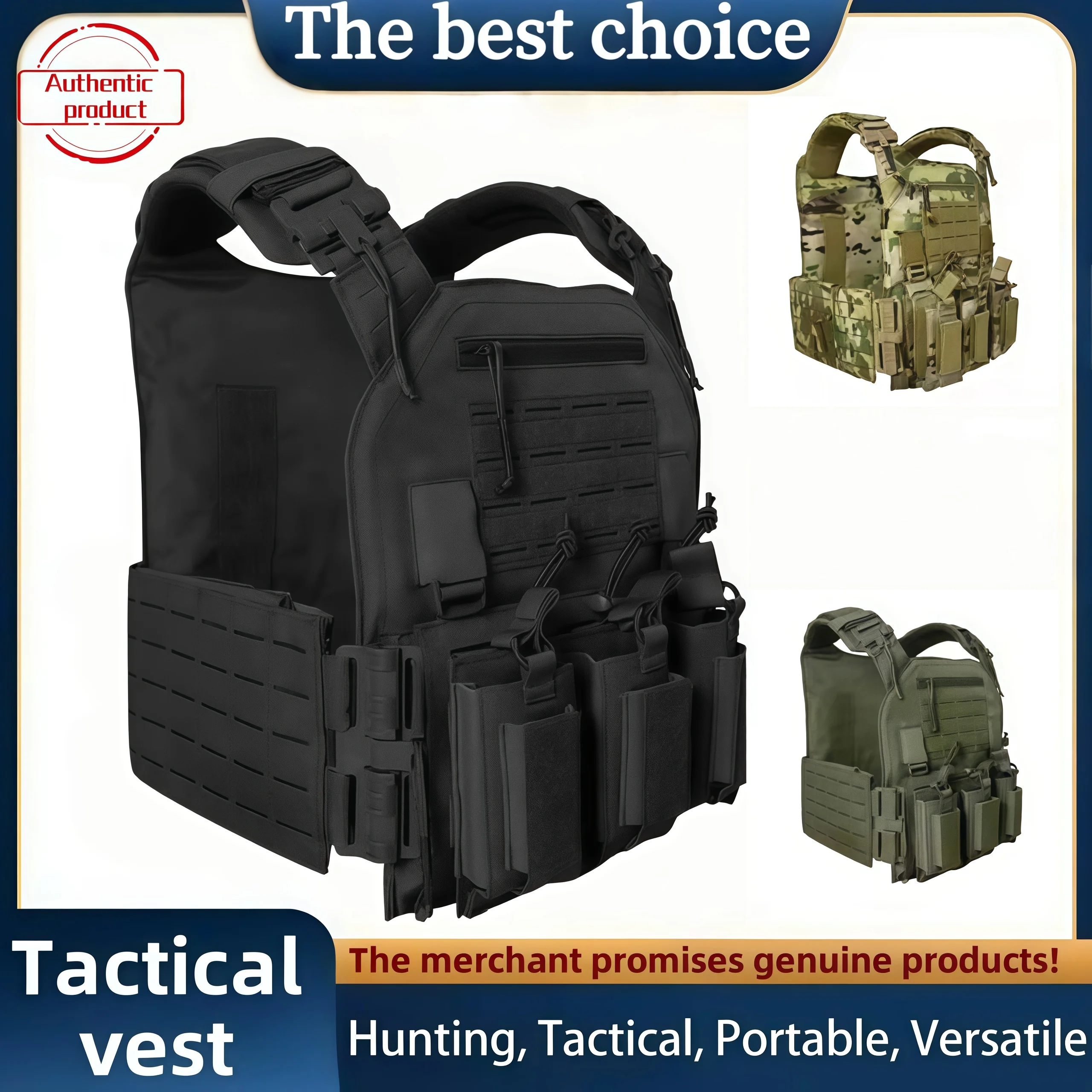 Tactical vest, quick disassembly twin-pack, lightweight laser-cut outdoor hunting-style black outdoor equipment vest, of high qu
Tactical vest, quick disassembly twin-pack, lightweight laser-cut outdoor hunting-style black outdoor equipment vest, of high qu