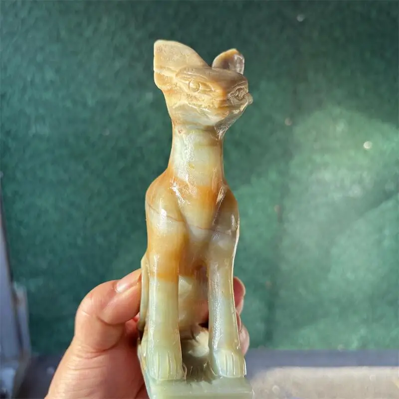 Natural Amazonite Jade Cat Carving Hand Cartoon Stones Healing Polished Mineral Ornaments Home Decoration 1PCS
Natural Amazonite Jade Cat Carving Hand Cartoon Stones Healing Polished Mineral Ornaments Home Decoration 1PCS