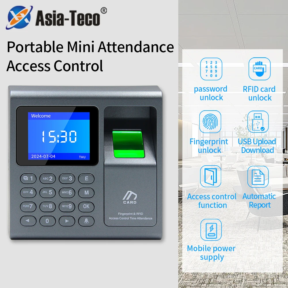 Mini Portable Fingerprint Absence Attendance Machine Scanner RFID Access Control 1000 Users USB Time Recorder for Factory Office
Mini Portable Fingerprint Absence Attendance Machine Scanner RFID Access Control 1000 Users USB Time Recorder for Factory Office